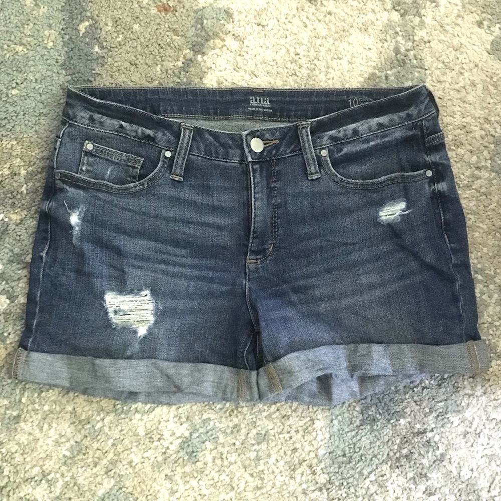 a.na. Destructed denim shorts